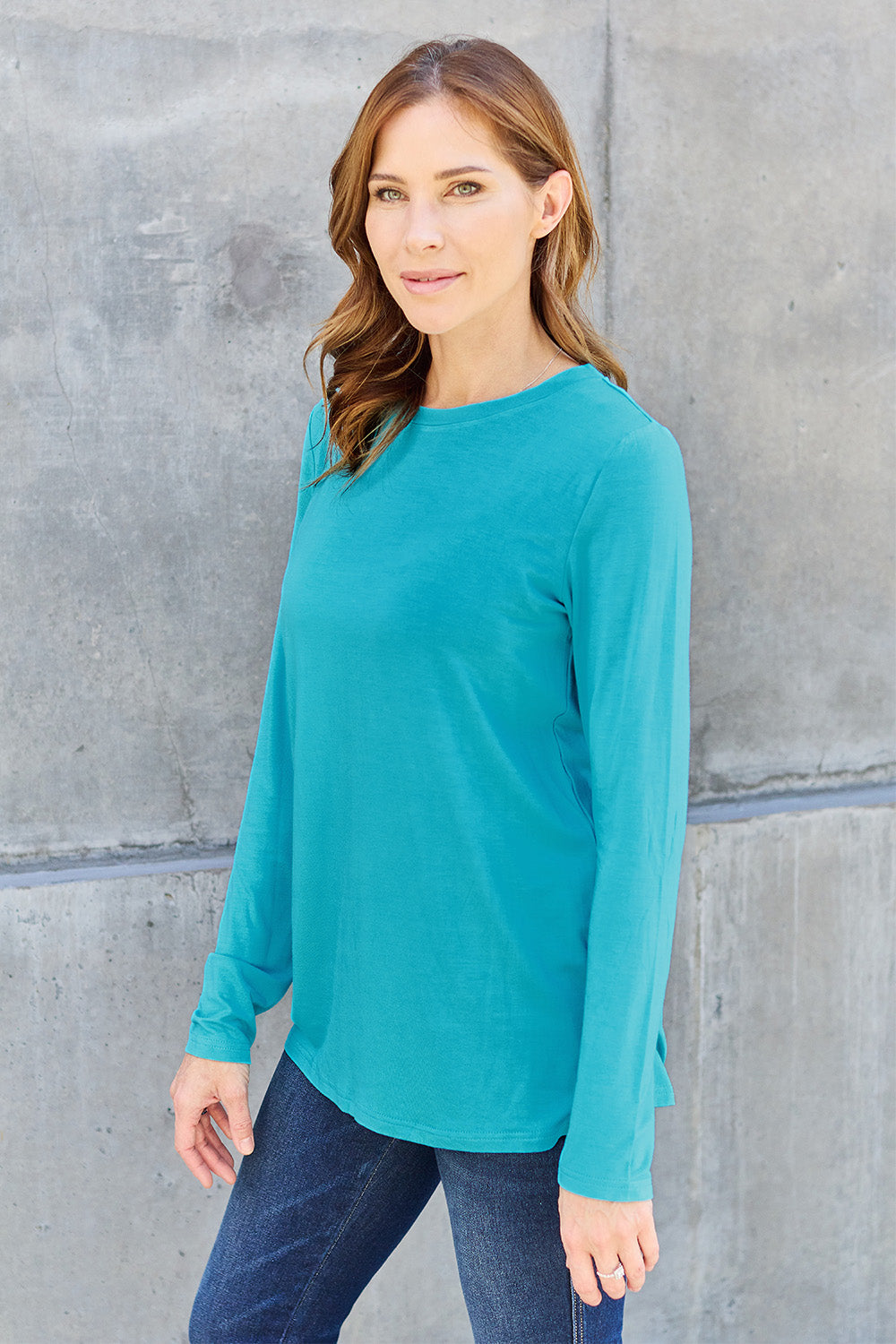 Round Neck Long Sleeve Top