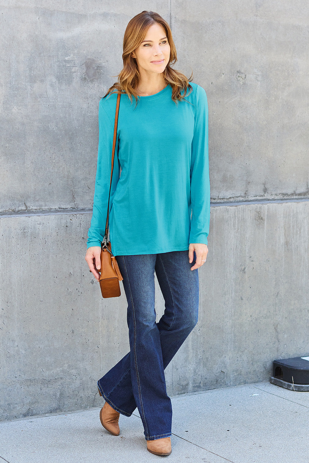 Round Neck Long Sleeve Top