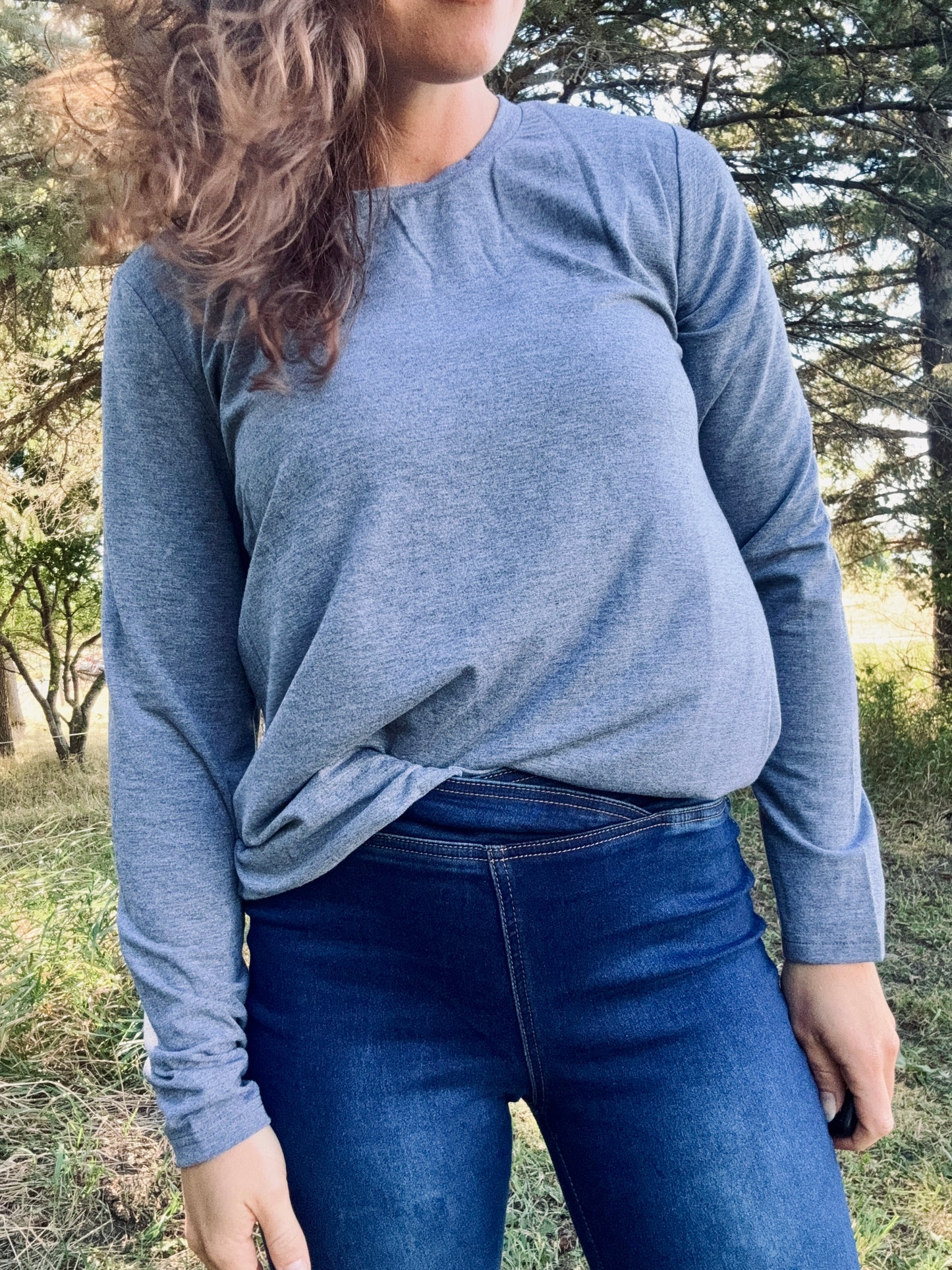 Round Neck Long Sleeve Top