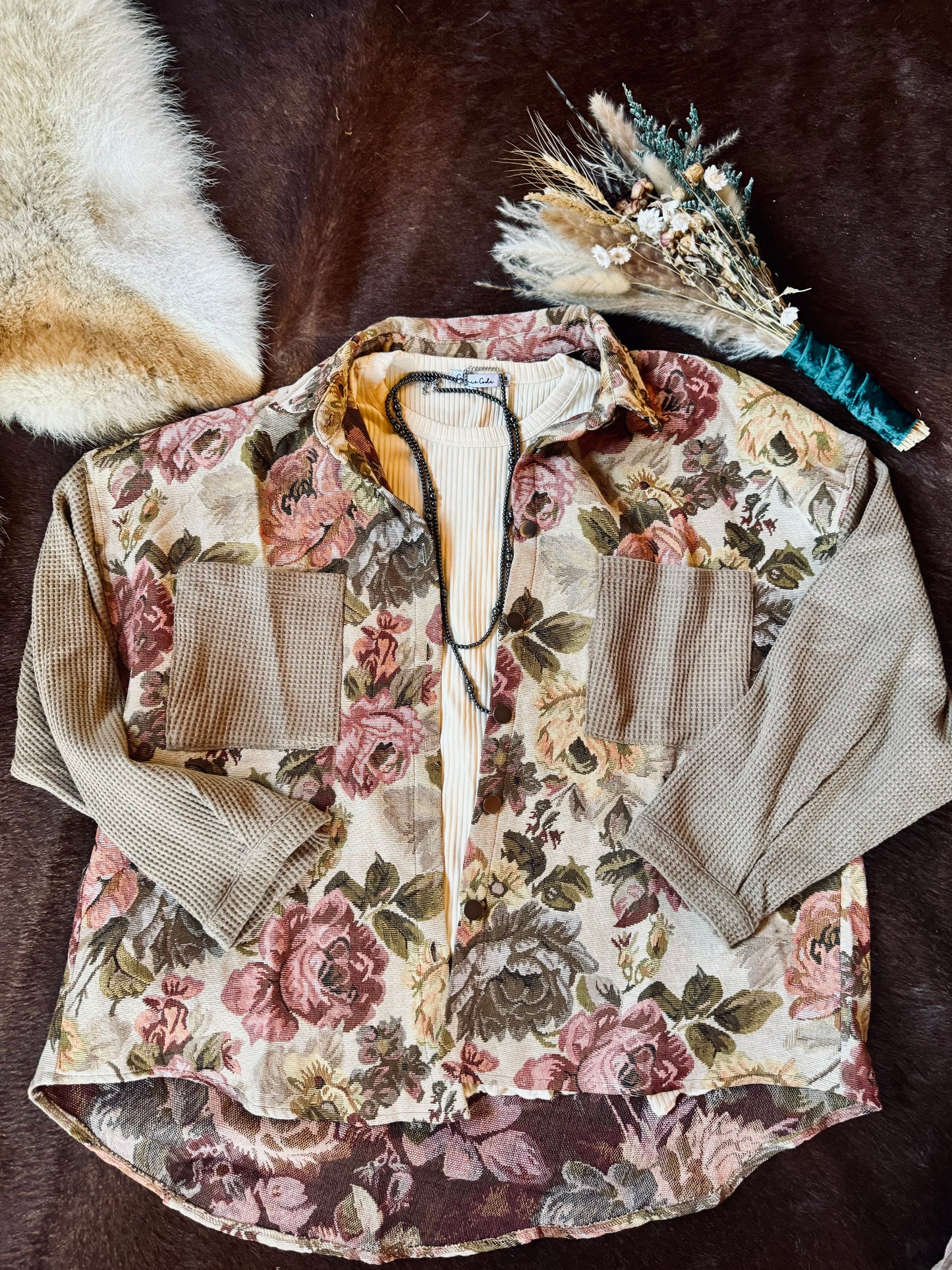 Floral Jacquard Shacket