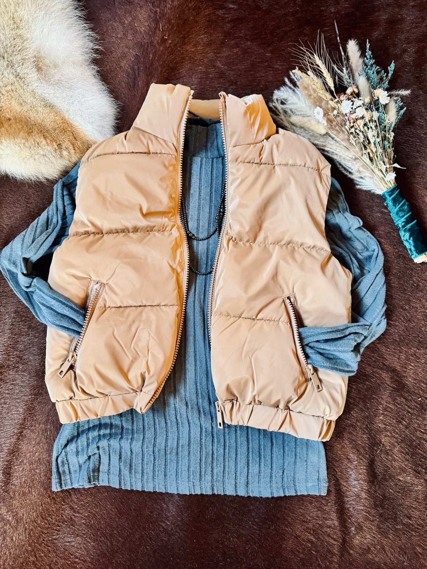 Fur Lined Puffer Vest