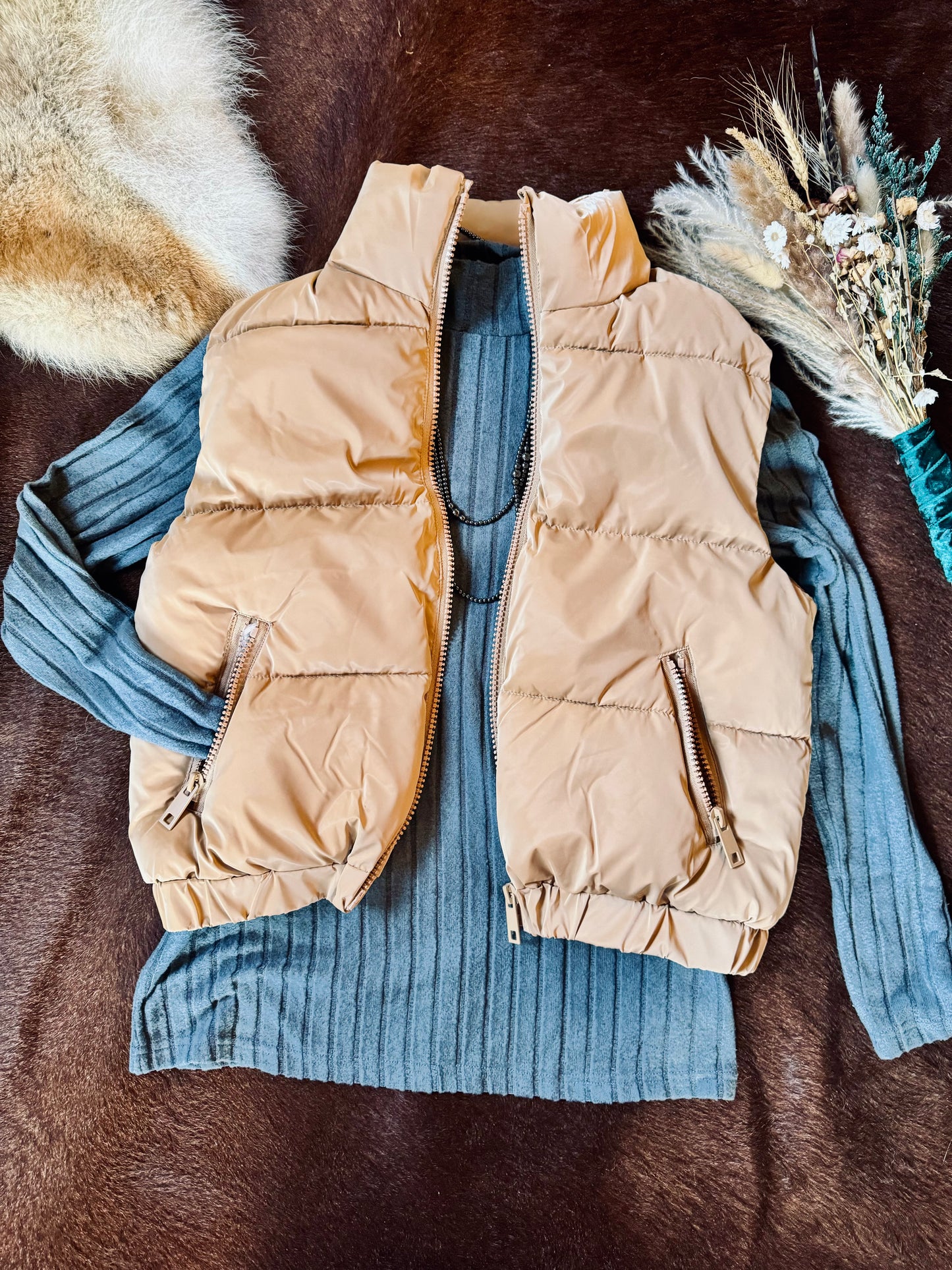 Fur Lined Puffer Vest