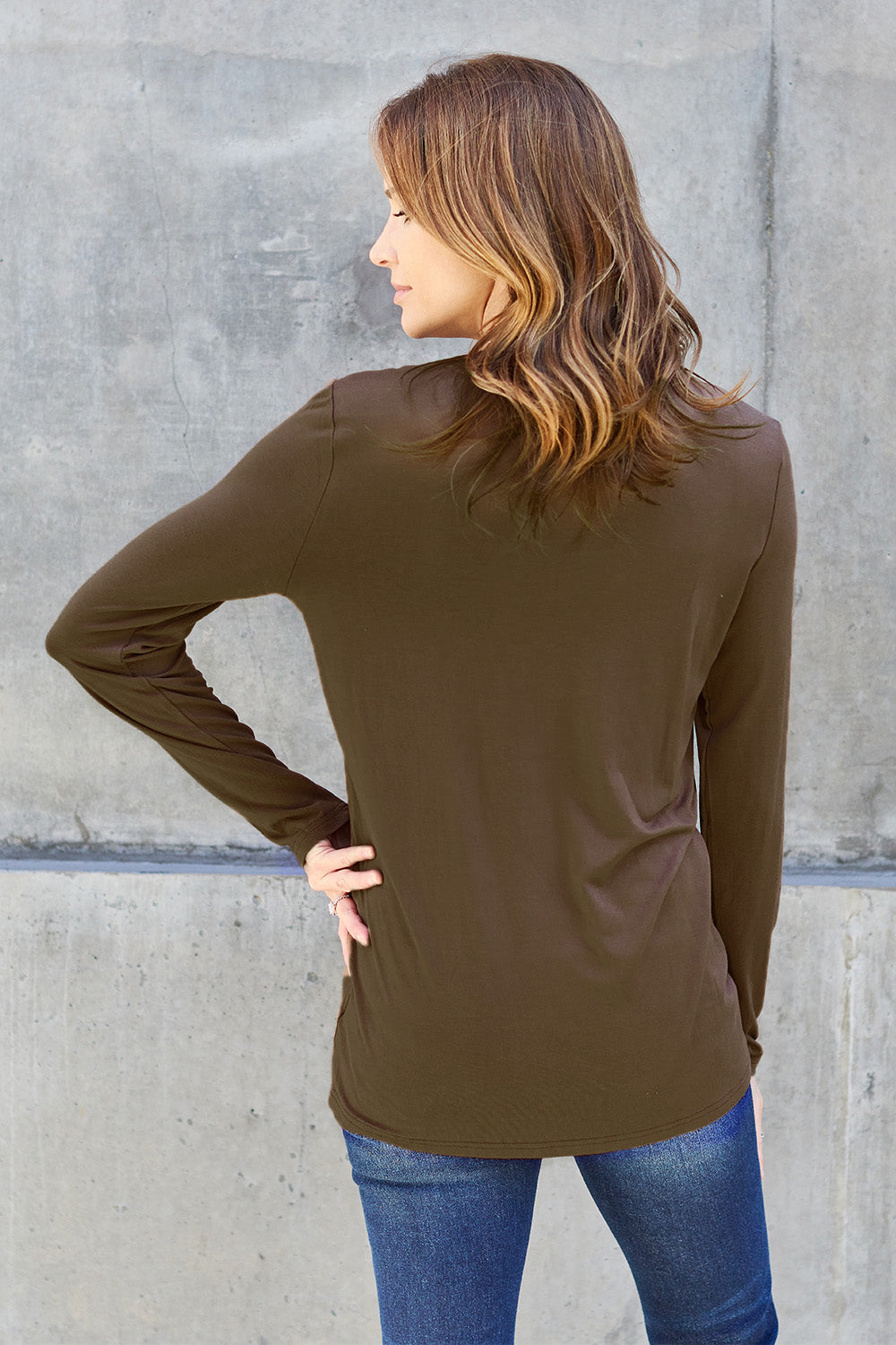 Round Neck Long Sleeve Top