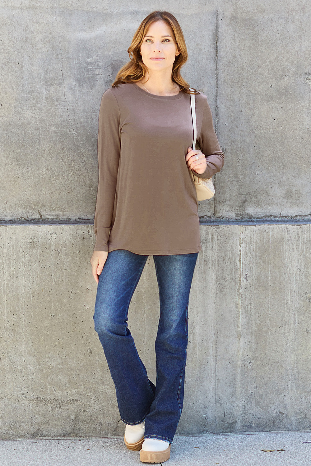 Round Neck Long Sleeve Top