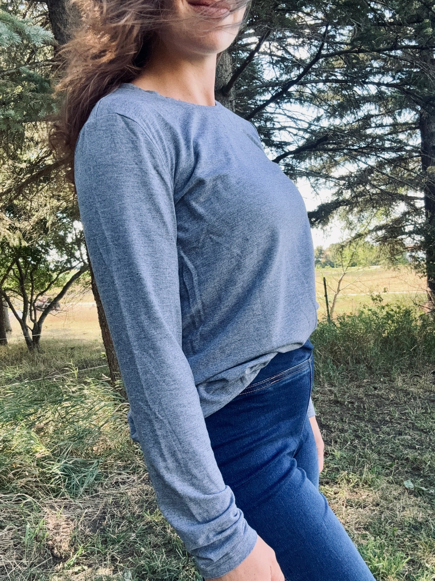 Round Neck Long Sleeve Top