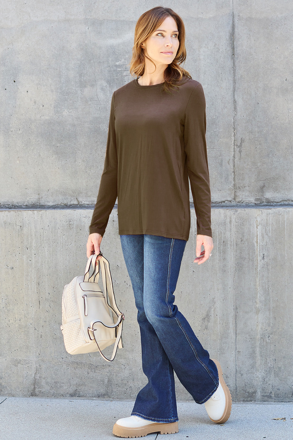 Round Neck Long Sleeve Top