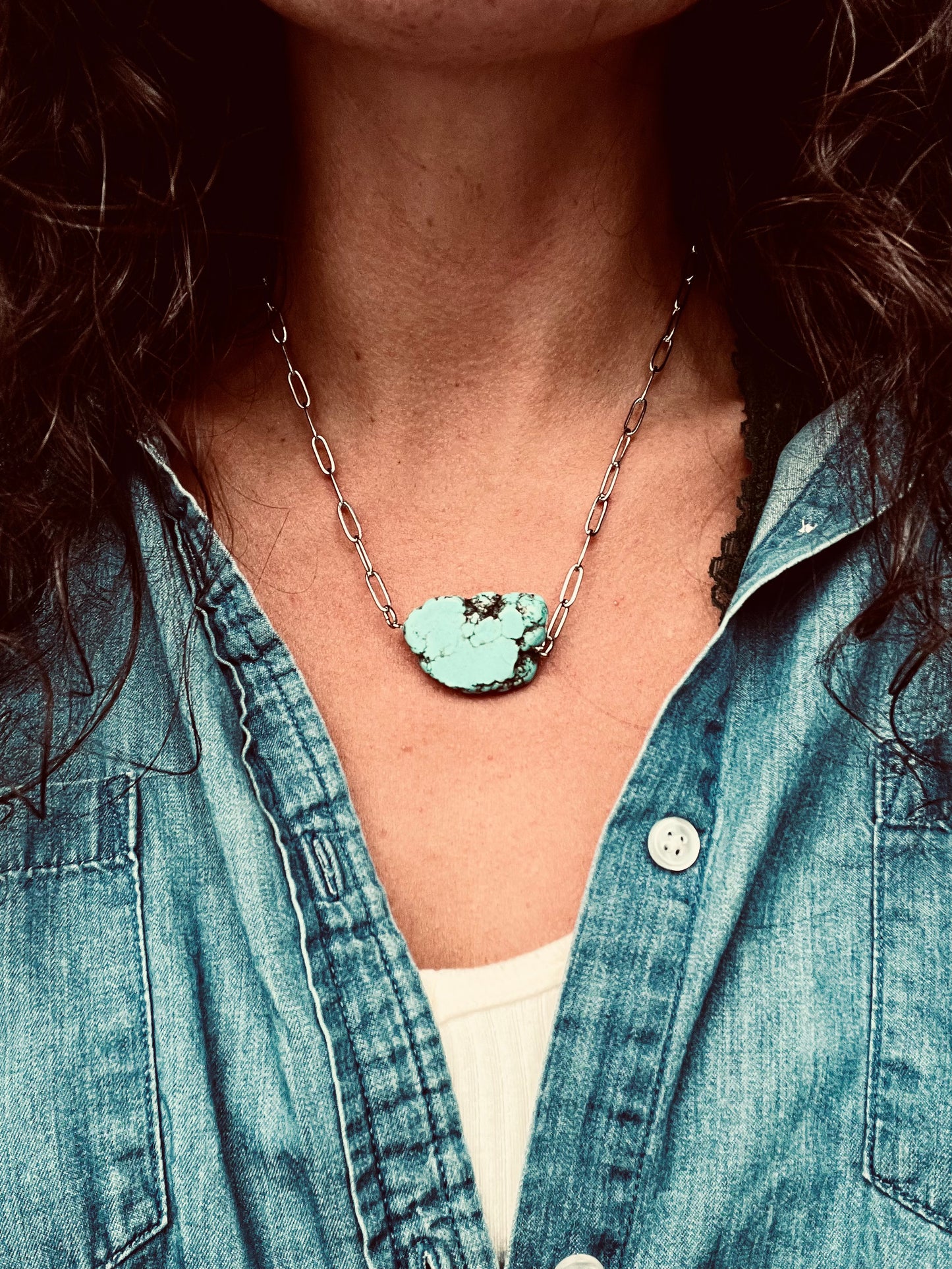 Turquoise Slab Necklace