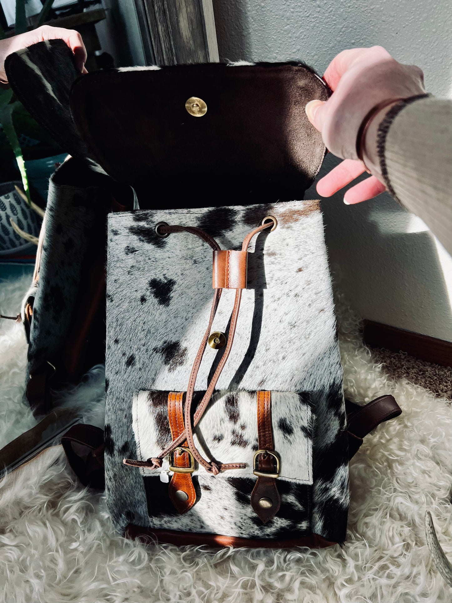 Cowhide Backpack